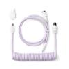 imageKeychron Custom Coiled Aviator USBC Cable  Mint 5Pin GX12 Detachable Metal Connector USBA Adapter Durable Braided Cable for Mechanical Keyboards Charging ampamp Data TransferLight Purple