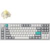 imageLEMOKEY L3 TKL Layout Wireless QMKLauncher FullMetal HotSwappable RGB Backlight Custom Mechanical Keyboard for WindowsLinux Gateron Banana Switch Fully Assembled Knob  Silver