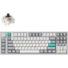imageLEMOKEY L3 TKL Layout Wireless QMKLauncher FullMetal HotSwappable RGB Backlight Custom Mechanical Keyboard for WindowsLinux Gateron Brown Switch Fully Assembled Knob  Silver