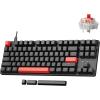 imageLEMOKEY X1 Wired Mechanical Keyboard QMK Programmable TKL Layout with PreLubed Linear Switch NorthFacing Red Backlit NKRO Compatible with WindowsKEYCHRON Mechanical Red Switch