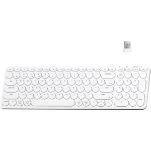 imageKeychron B4 Pro UltraSlim Wireless Keyboard 96 Bluetooth24 GHzWired Connection Keyboard with Numeric Keypad Launcher Compatible with Mac Windows Linux  Ivory WhiteIvory White