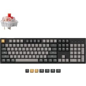 imageKeychron C2 Pro Wired Custom Mechanical Keyboard Full Size Layout QMKVIA Programmable Macro White Backlit with Keychron Super Red Switch OEM Profile DoubleShot PBT Keycaps for Mac Windows Linux