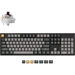 imageKeychron C2 Pro Wired QMKVIA Mechanical Keyboard Full Size Layout Custom Programmable Macro RGB Backlit with Keychron K Pro Brown Switch OEM Profile DoubleShot PBT Keycaps for Mac Windows LinuxKeychron K Pro Brown Switch