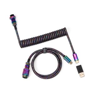 imageKeychron Colorful Premium Coiled TypeC Cable Straight  Rainbow Plated BlackRainbow Plated Black