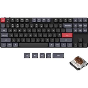 imageKeychron K1 Pro RGB UltraSlim QMKVIA Custom Bluetooth WirelessUSB Wired Mechanical Keyboard with LowProfile Gateron Brown Switch PBT Keycaps TKL Layout Computer Keyboard for Mac Windows LinuxBrown