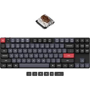imageKeychron K1 Pro TKL Layout UltraSlim QMKVIA Custom Bluetooth WirelessUSB Wired Mechanical Keyboard with HotSwappable LowProfile Gateron Brown Switch RGB Backlit PBT Keycaps for Mac Windows LinuxHotswappable Brown Switch
