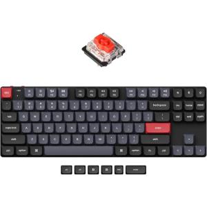 imageKeychron K1 Pro TKL Layout UltraSlim QMKVIA Custom Bluetooth WirelessUSB Wired Mechanical Keyboard with HotSwappable LowProfile Gateron Brown Switch RGB Backlit PBT Keycaps for Mac Windows LinuxHotswappable Red Switch