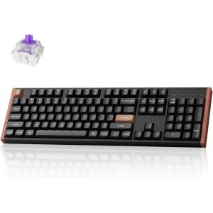 imageKeychron K10 HE Hall Effect Keyboard Wireless Magnetic Switch Hot Swappable Adjustable Actuation Rapid Trigger Mode with Aluminum  Wood Frame FullSize Custom RGB for Mac Windows Linux  BlackBlack