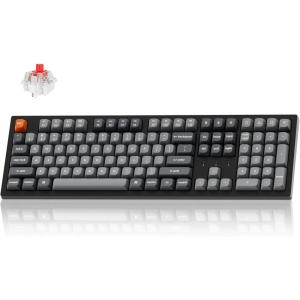 imageKeychron K10 Max Wireless Custom Mechanical Keyboard QMK 24 GHz Bluetooth FullSize with Hotswappable Keychron Super Brown Switch Compatible with Mac Windows Linux RGB BacklitHotswap Keychron Super Red Switch