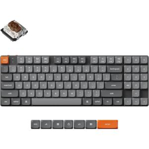 imageKeychron K13 Max LowProfile Wireless RGB Mechanical Keyboard Bluetooth24 GHzWired QMKVIA Programmable TKL Keyboard with Number Pad Compatible with Mac Windows LinuxLowProfile Gateron Brown Switch