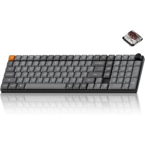 imageKeychron K17 Max 96 Layout QMKLauncher UltraSlim WirelessTypeC Wired Mechanical Keyboard with RGB Backlit HotSwappable LowProfile Gateron Mechanical Red Switch Compatible with Mac WindowsBrown Switch