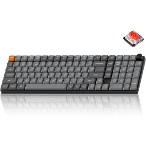 imageKeychron K17 Max 96 Layout QMKLauncher UltraSlim WirelessTypeC Wired Mechanical Keyboard with RGB Backlit HotSwappable LowProfile Gateron Mechanical Red Switch Compatible with Mac WindowsRed Switch
