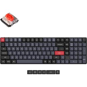 imageKeychron K17 Pro WirelessWired Custom Mechanical Keyboard UltraSlim 96 Layout QMKVIA Programmable Knob RGB Backlight with HotSwappable LowProfile Gateron Red Switch for Mac Windows LinuxLowProfile Gateron Red Switch