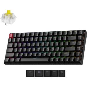 imageKeychron K2 75 Layout RGB Bluetooth Wireless Mechanical Keyboard with Gateron G Pro Brown SwitchAnti GhostingNKey Rollover Compact 84 Keys USB Wired Gaming Keyboard for Mac WindowsVersion 2Keychron Super Banana Switch