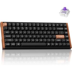 imageKeychron K2 HE Rapid Trigger Wireless Custom Mechanical Keyboard with Hall Effect Gateron DoubleRail Magnetic Switch QMK 24 GHz Bluetooth 52 RGB Compatible with Mac Windows Linux Aluminum  WoodGateron DoubleRail Magnetic Switch  Black