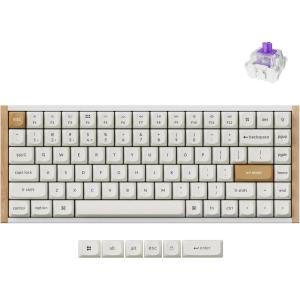 imageKeychron K2 HE Rapid Trigger Wireless Custom Mechanical Keyboard with Hall Effect Gateron DoubleRail Magnetic Switch QMK 24 GHz Bluetooth 52 RGB Compatible with Mac Windows Linux Aluminum  WoodGateron DoubleRail Magnetic Switch  White