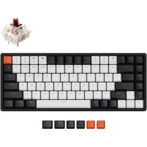 imageKeychron K2 Wireless BluetoothUSB Wired Gaming Mechanical Keyboard Hotswappable 75 Layout 84 Keys RGB LED Backlight Aluminum Frame for Mac Windows Gateron G Pro Red Switch Version 2Gateron Brown Switch