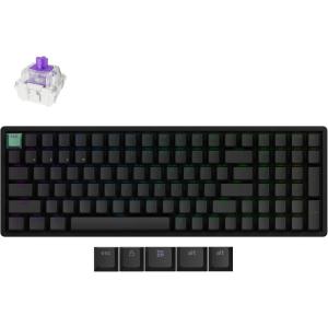 imageKeychron K4 HE  96 Compact Hall Effect Wireless Mechanical Keyboard with Number Pad Magnetic Switch Rapid Trigger Custom RGB QMKVIA 24GHzBT52Wired for MacWindowsLinux Wood Frame BlackStandard Version Black