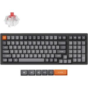 imageKeychron K4 Max QMK Wireless Custom Mechanical Keyboard RGB Hot Swappable 96 Layout TriMode Bluetooth 5124GUSBC Programmable Super Red Switch NKRO Gaming Keyboard for MacWindowsGamersRed Switch