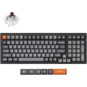 imageKeychron K4 Max QMK Wireless Custom Mechanical Keyboard RGB Hot Swappable 96 Layout TriMode Bluetooth 5124GUSBC Programmable Super Red Switch NKRO Gaming Keyboard for MacWindowsGamersBrown Switch