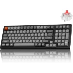 imageKeychron K4 Max Wireless Mechanical Keyboard 96 Layout QMK 24 GHzBluetooth 51Wired White Backlit with Hotswappable Keychron Super Banana Switch for Mac Windows LinuxHotSwap Keychron Super Red Switch