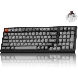 imageKeychron K4 Max Wireless Mechanical Keyboard 96 Layout QMK 24 GHzBluetooth 51Wired White Backlit with Hotswappable Keychron Super Banana Switch for Mac Windows LinuxHotSwap Keychron Super Brown Switch