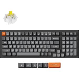 imageKeychron K4 Max WirelessWired Mechanical Keyboard 96 Layout QMK 24 GHz Bluetooth Connection NonShine Through PBT Keycaps White Backlit Compatible with Mac Windows LinuxKeychron Super Banana Switch