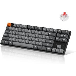 imageKeychron K8 Max TKL Mechanical Keyboard Wireless 87 Keys QMK 24 GHzBluetooth 51Wired Connection White Backlit with Programmable Keychron Super Red Switch for macOS Windows LinuxKeychron Super Red Switch