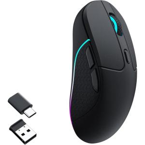 imageKeychron M3 Wireless Mouse PAW3395 Sensor with Programmable Macro Button 26000 DPI Supports 24 GHzBluetooth 51 79g UltraLight Ergonomic Design Up to 70 Hours Using for PC Mac Laptop  BlackBlack