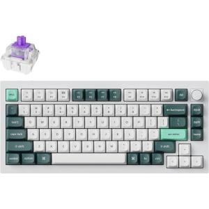 imageKeychron Q1 HE QMK Rapid Trigger Wireless Custom Mechanical Keyboard 24 GHzBluetoothWired 75 HotSwappable Programmable RGB Gateron DoubleRail Magnetic Switches for Mac Windows Shell WhiteShell white