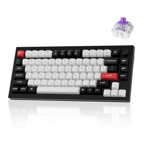 imageKeychron Q1 HE Wireless Custom Mechanical Keyboard with Hall Effect Gateron DoubleRail Magnetic Switch Rapid Trigger QMK 24 GHz Bluetooth 52 RGB Compatible with Mac Windows Linux HotswappableBlack