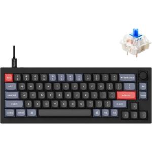 imageKeychron Q2 Wired Custom Mechanical Keyboard Knob Version 65 Layout QMKVIA Programmable Macro with Hotswappable Gateron G Pro Blue Switch Double Gasket Compatible with Mac Windows Linux BlackHotswap Gateron G Pro Blue Switch