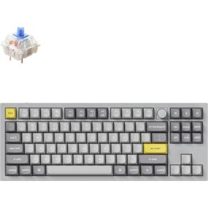 imageKeychron Q3 Wired Custom Mechanical Keyboard Knob Version TKL Tenkeyless QMKVIA Programmable Macro with Hotswappable Gateron G Pro Blue Switch Double Gasket Compatible with Mac Windows Linux GreyHotswap Gateron G Pro Blue Switch