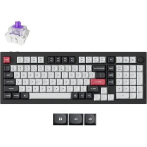imageKeychron Q5 HE QMK Wireless Custom Mechanical Keyboard with Knob 24 GHzBluetoothWired 96 Layout HotSwappable Programmable RGB Backlit Gateron Magnetic Switches for Mac Windows Shell WhiteCarbon Black