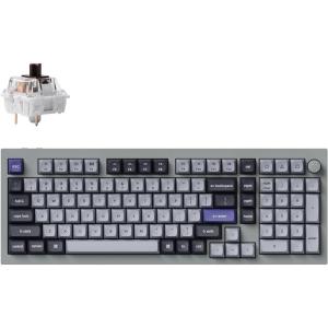 imageKeychron Q5 Pro QMKVIA Wireless Custom Mechanical Keyboard 96 Layout with Programmable Knob KSA DoubleShot PBT Keycaps with Hotswappable K Pro Red Switch for Mac Windows Linux  GrayHotswappable K Pro Brown Switch