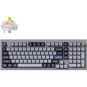 imageKeychron Q5 Pro QMKVIA Wireless Custom Mechanical Keyboard 96 Layout with Programmable Knob KSA DoubleShot PBT Keycaps with Hotswappable K Pro Red Switch for Mac Windows Linux  GrayHotswappable K Pro Banana Switch