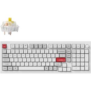 imageKeychron Q5 Pro QMKVIA Wireless Custom Mechanical Keyboard Full Aluminum 96 Layout with Programmable Knob DoubleGasket Design with Hotswappable K Pro Red Switch for Mac Windows Linux  WhiteHotswappable K Pro Banana Switch