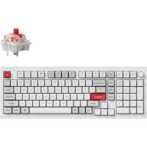 imageKeychron Q5 Pro QMKVIA Wireless Custom Mechanical Keyboard Full Aluminum 96 Layout with Programmable Knob DoubleGasket Design with Hotswappable K Pro Red Switch for Mac Windows Linux  WhiteHotswappable K Pro Red Switch