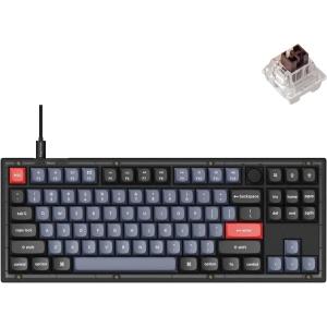 imageKeychron V3 Wired Custom Mechanical Keyboard Knob Version TKL QMKVIA Programmable Macro with Hotswappable Keychron K Pro Red Switch Compatible with Mac Windows Linux Frosted BlackTranslucentHotswap Keychron K Pro Brown Switch