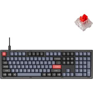 imageKeychron V6 Wired Custom Mechanical Keyboard FullSize QMKVIA Programmable Macro with Hotswappable Keychron K Pro Red Switch Compatible with Mac Windows Linux Frosted BlackTranslucentHotswap Keychron K Pro Red Switch