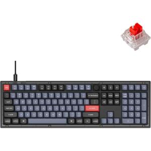 imageKeychron V6 Wired Custom Mechanical Keyboard Knob Version FullSize QMKVIA Programmable with Hotswappable Keychron K Pro Red Switch Compatible with Mac Windows Linux Frosted BlackTranslucentHotswap Keychron K Pro Red Switch