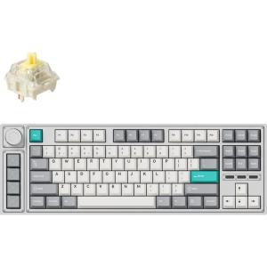 imageLEMOKEY L3 TKL Layout Wireless QMKLauncher FullMetal HotSwappable RGB Backlight Custom Mechanical Keyboard for WindowsLinux Gateron Banana Switch Fully Assembled Knob  Silver
