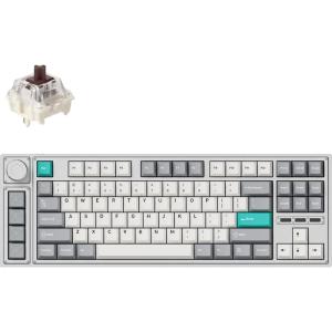 imageLEMOKEY L3 TKL Layout Wireless QMKLauncher FullMetal HotSwappable RGB Backlight Custom Mechanical Keyboard for WindowsLinux Gateron Brown Switch Fully Assembled Knob  Silver