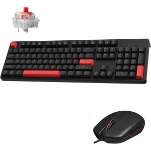 imageLEMOKEY X2 QMKVIA Custom Gaming Keyboard and Mouse Combo Programmable 100 Full Size Layout Gasket Mount Red Backlight Wired Mechanical Keyboard with Red Switches for MacWindowsLinuxRed Switch  Keyboard  Mouse