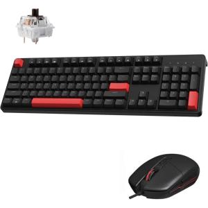 imageLEMOKEY X2 QMKVIA Custom Gaming Keyboard and Mouse Combo Programmable 100 Full Size Layout Gasket Mount Red Backlight Wired Mechanical Keyboard with Red Switches for MacWindowsLinuxBrown Switch  Keyboard  Mouse