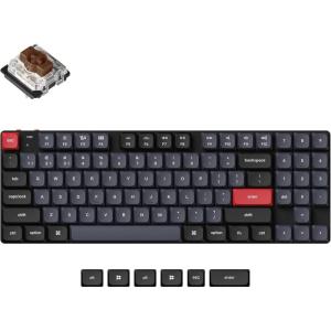 imagekeychron K13 Pro UltraSlim QMKVIA Wireless Mechanical Keyboard TKL Layout with Numpad Custom Programmable RGB with Hotswappable LowProfile Gateron Brown Switch Compatible with Mac Windows LinuxHotSwap LowProfile Gateron Brown Switch