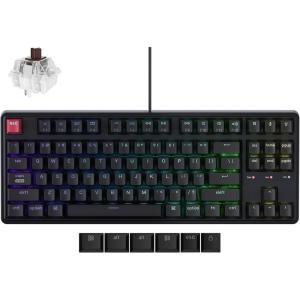 imageKeychron C3 Pro TKL 80 Wired Mechanical Keyboard 8K Polling Rate QMKVIA Programmable HotSwappable RGB Backlit ShineThrough Keycaps Super Banana Switch for WindowsMacBrown Switch