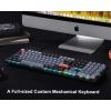 imageKeychron V6 100 Layout Custom Wired Mechanical Keyboard with Knob 108 Keys RGB Backlight QMKVIA Programmable Macro Hot Swappable K Pro Brown Switch PBT Keycaps for Mac Windows Frosted BlackK Pro Brown Switch