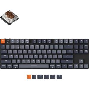 imageKeychron K1 Tenkeyless Layout 87 Keys UltraSlim Bluetooth WirelessUSB Wired Mechanical Keyboard with LowProfile Gateron Brown Switch White LED Backlit Compatible with Mac WindowsVersion 5