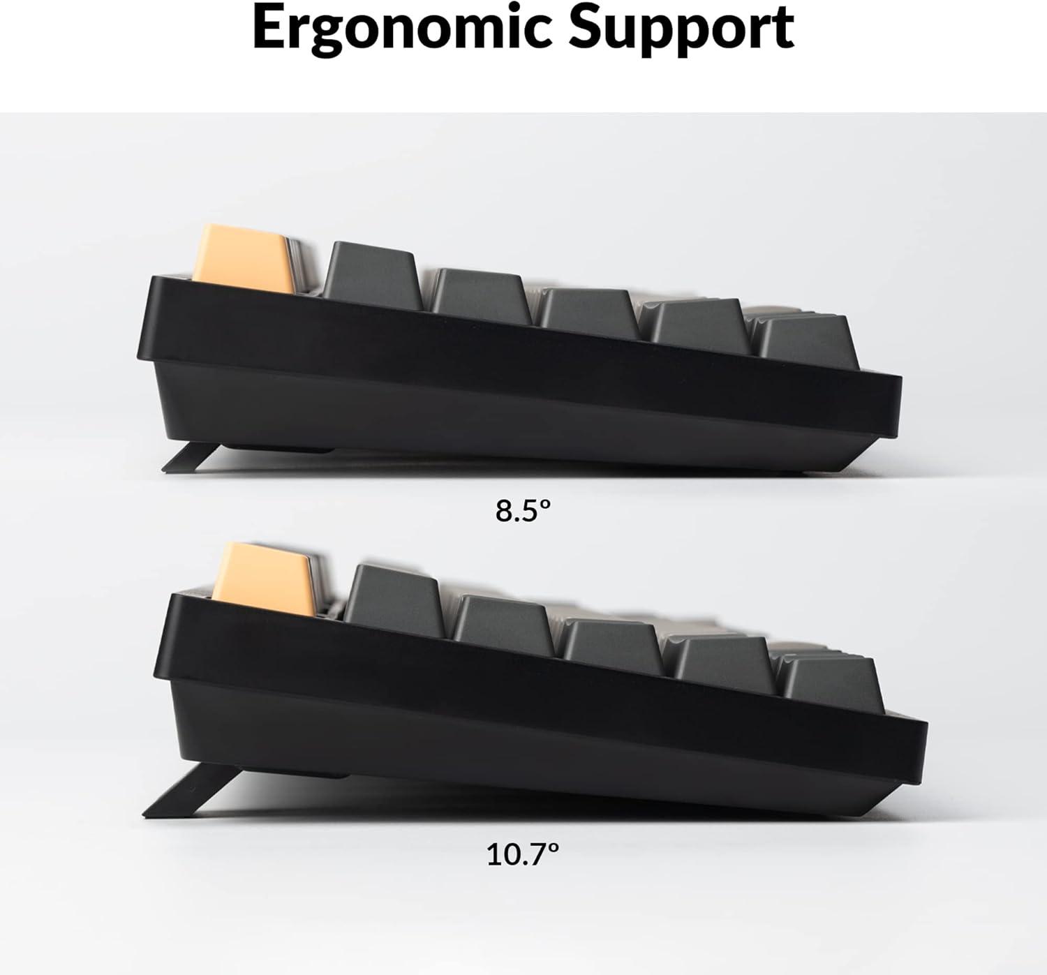 imageKeychron C2 Pro Wired Custom Mechanical Keyboard Full Size Layout QMKVIA Programmable Macro White Backlit with Tactile Brown Switch OEM Profile DoubleShot PBT Keycaps for Mac Windows LinuxRed Switch